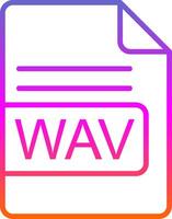 wav archivo formato línea degradado icono diseño vector