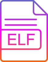 ELF File Format Line Gradient Icon Design vector