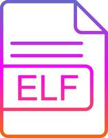 ELF File Format Line Gradient Icon Design vector