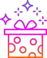 Gift Box Line Gradient Icon Design vector