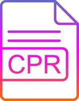 CPR File Format Line Gradient Icon Design vector