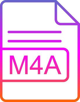 M4A File Format Line Gradient Icon Design vector