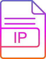 IP File Format Line Gradient Icon Design vector