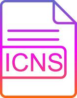 icns archivo formato línea degradado icono diseño vector