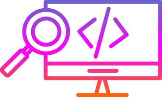 web desarrollo línea degradado icono diseño vector