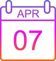 April Line Gradient Icon Design vector