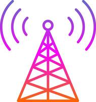 Radio Tower Line Gradient Icon Design vector