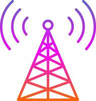 Radio Tower Line Gradient Icon Design vector