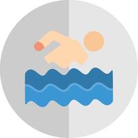nadando plano escala icono diseño vector