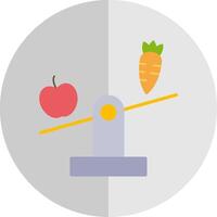 equilibrado dieta plano escala icono diseño vector