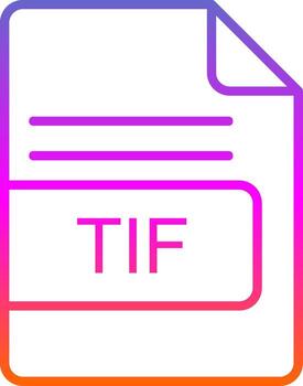 TIF File Format Line Gradient Icon Design vector