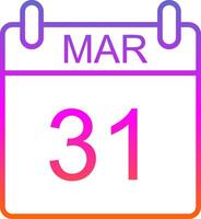 March Line Gradient Icon Design vector