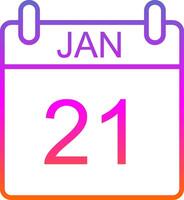 January Line Gradient Icon Design vector