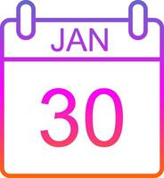 January Line Gradient Icon Design vector