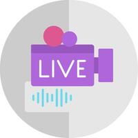 Live Stream Flat Scale Icon Design vector