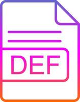 DEF File Format Line Gradient Icon Design vector