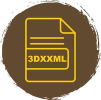 3DXXML File Format Line Gradient Icon Design vector