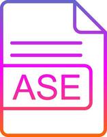 ASE File Format Line Gradient Icon Design vector