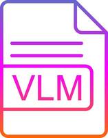 VLM File Format Line Gradient Icon Design vector