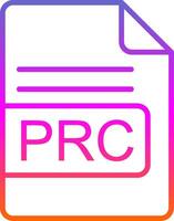 PRC File Format Line Gradient Icon Design vector