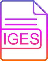 IGES File Format Line Gradient Icon Design vector