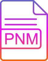 pnm archivo formato línea degradado icono diseño vector