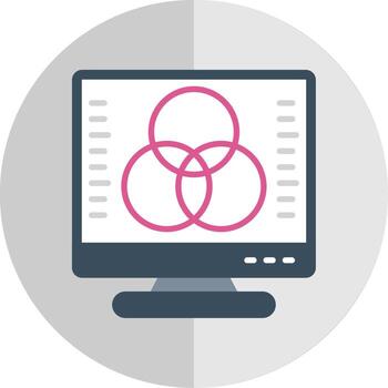 Desktop Computer Flat Scale Icon Design vector