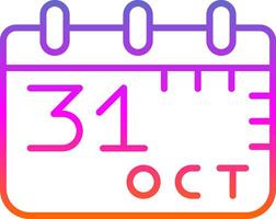 October 31st Line Gradient Icon Design vector