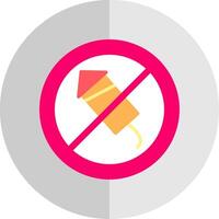 No Firework Flat Scale Icon Design vector