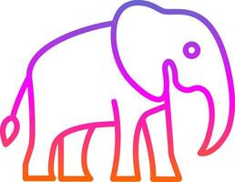 elefante línea degradado icono diseño vector