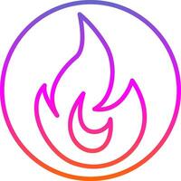 Fire Line Gradient Icon Design vector