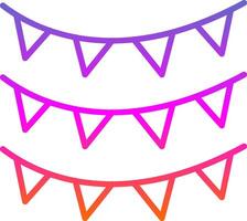 Bunting Line Gradient Icon Design vector