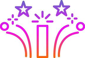 Firework Line Gradient Icon Design vector