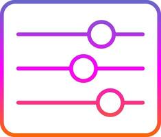 Sliders Line Gradient Icon Design vector