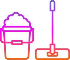 Mop Line Gradient Icon Design vector