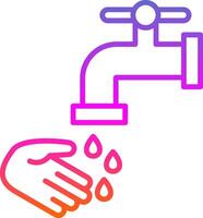 Lavado manos línea degradado icono diseño vector