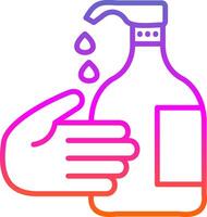 Hand Wash Line Gradient Icon Design vector