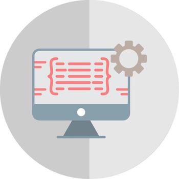 Programming Flat Scale Icon Design vector