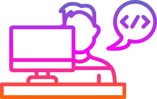 desarrollador línea degradado icono diseño vector