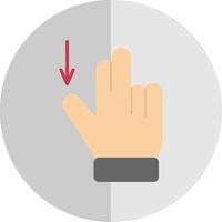 Two Fingers Drag Down Flat Scale Icon Design vector