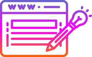 Website Design Line Gradient Icon Design vector