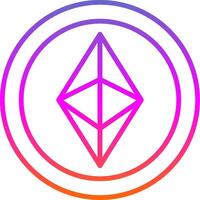 Ethereum Line Gradient Icon Design vector