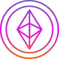 Ethereum Line Gradient Icon Design vector