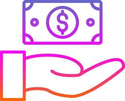 Give Money Line Gradient Icon Design vector