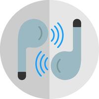 Earbuds Flat Scale Icon Design vector