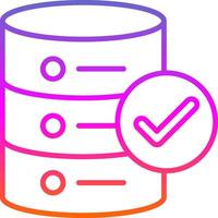 Approved Database Line Gradient Icon Design vector