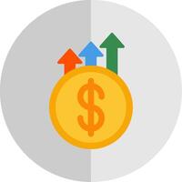 Earning Growth Flat Scale Icon Design vector