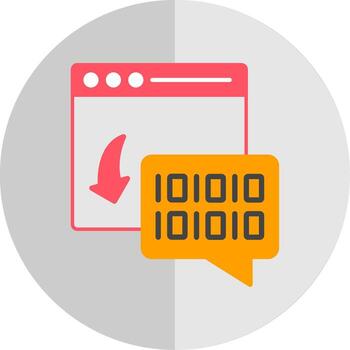 binario código plano escala icono diseño vector