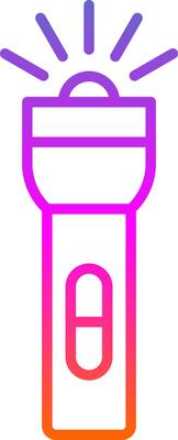 Flashlight Line Gradient Icon Design