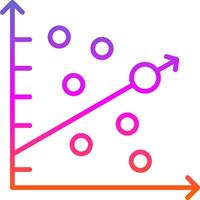 Scatter Graph Line Gradient Icon Design vector